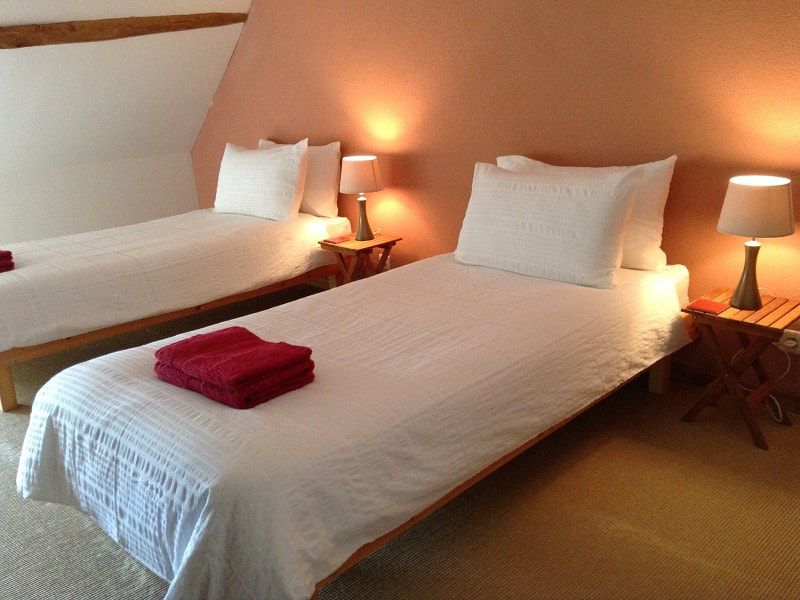 Twin Bedroom in L'Hirondelle at Gites de La Richardiere.
